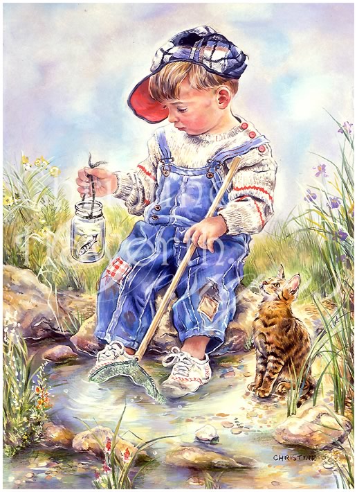 Paintbox Poppets : A Good Catch &copy; Copyright Christine Haworth Designs