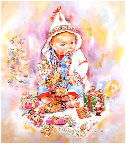 Winter Paintbox Poppets : Baby's First Christmas © Copyright Christine Haworth Designs