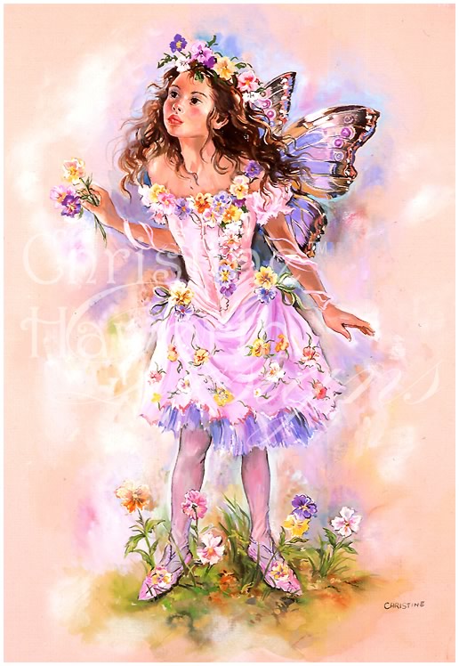 Faerie Poppets : Spring Pansy Faerie © Copyright Christine Haworth Designs