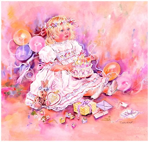 Paintbox Poppets : Birthday Girl &copy; Copyright Christine Haworth Designs
