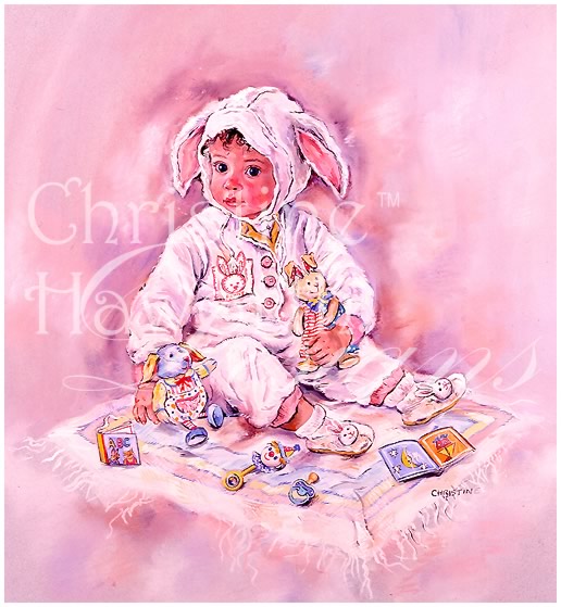 Paintbox Poppets : Baby Bunting &copy; Copyright Christine Haworth Designs