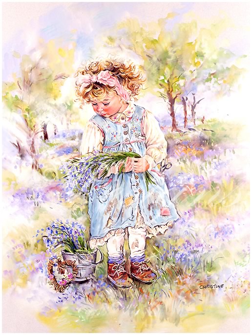 Paintbox Poppets : Bluebell Time &copy; Copyright Christine Haworth Designs