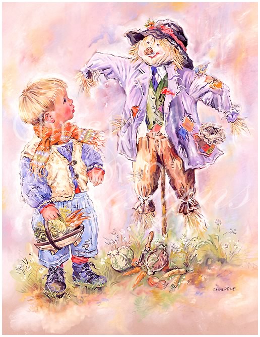 Paintbox Poppets : Sam & The Scarecrow &copy; Copyright Christine Haworth Designs