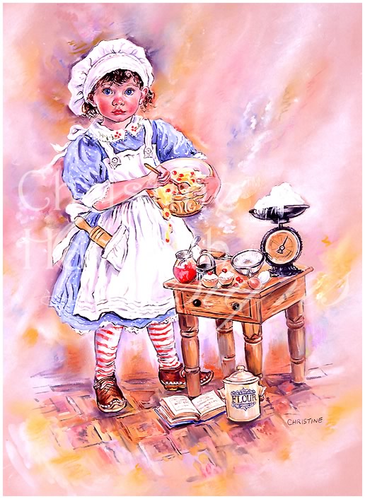 Paintbox Poppets : Baking Day &copy; Copyright Christine Haworth Designs