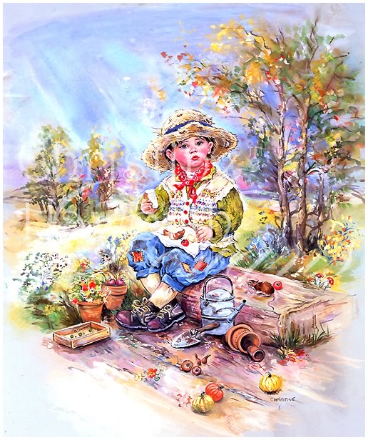 Paintbox Poppets : The Hungry Gardener &copy; Copyright Christine Haworth Designs