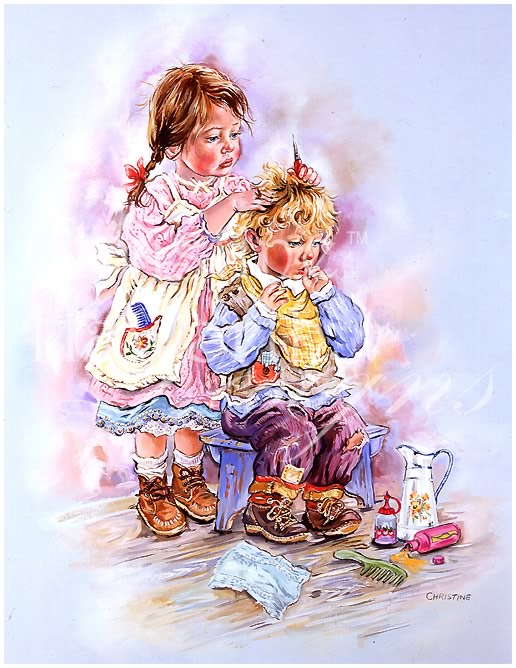 Paintbox Poppets : A Short Cut &copy; Copyright Christine Haworth Designs