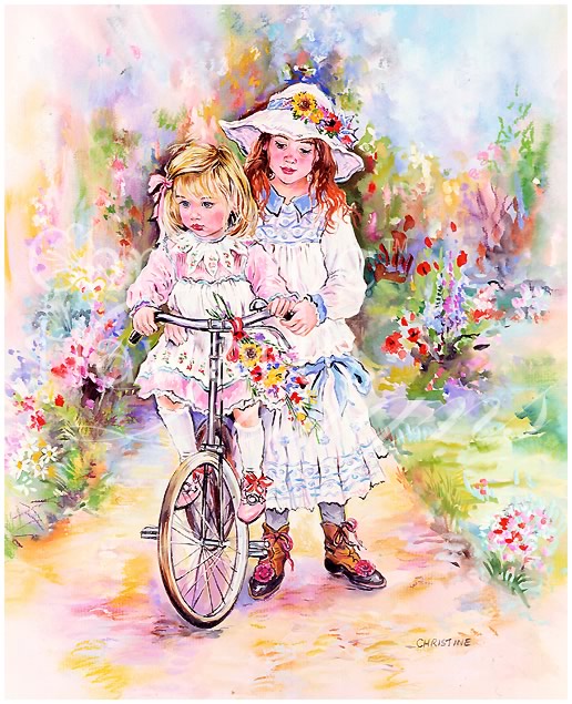 Paintbox Poppets : Off We Go &copy; Copyright Christine Haworth Designs